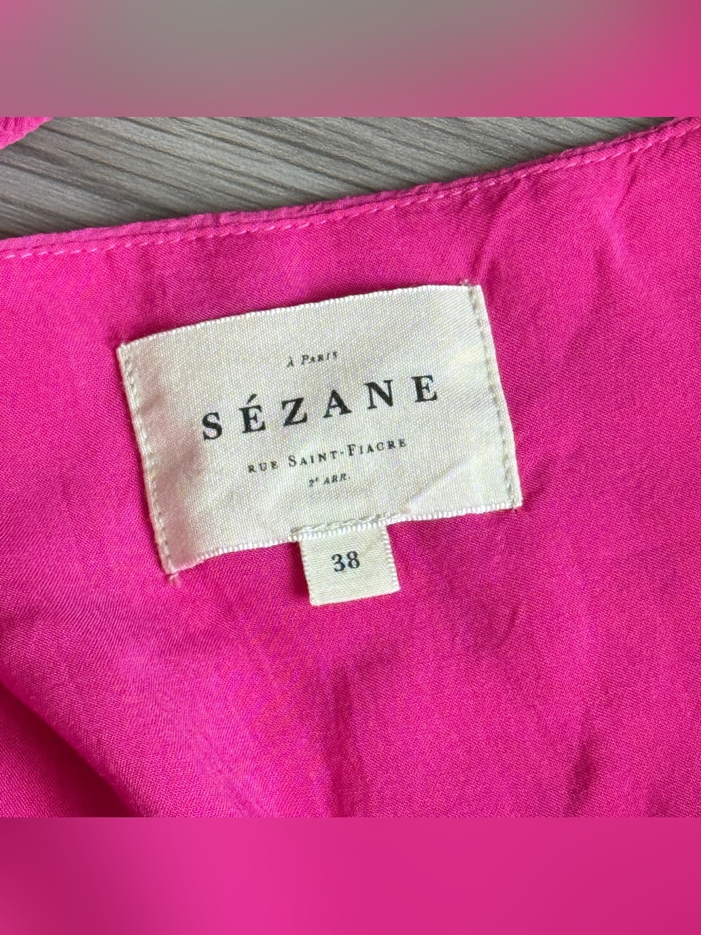 Sézane Nissa Pleated Midi Dress in Hot Pink | FR 38 / US 6 - Picture 8 of 9
